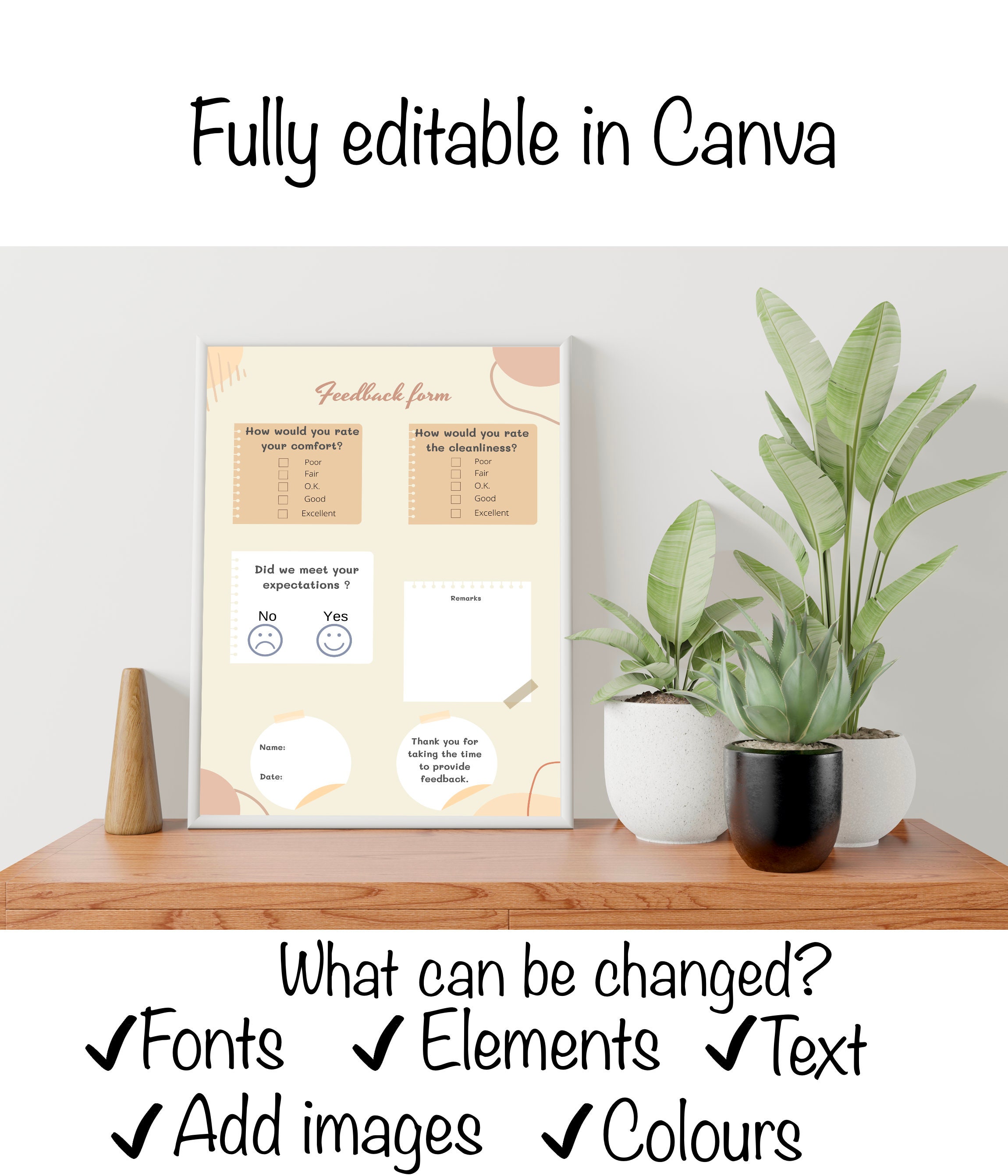 Guest Feedback Form, Airbnb Survey, Editable Feedback Template ...