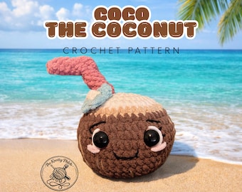Coco the Coconut - Amigurumi Crochet Pattern (Digital PDF)
