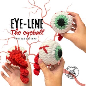Patrón de crochet para Halloween: Peluche de globo ocular amigurumi / Juguete amigurumi espeluznante: Patrón de crochet en PDF de Eye-Lene the Eyeball