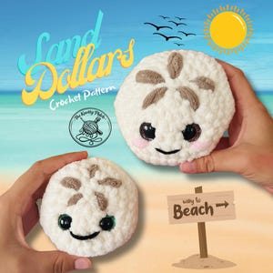 Sand Dollar Crochet Pattern| 2 sizes-Big and Small  | Cute Kawaii Plushie | PDF file