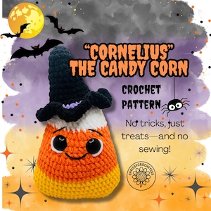 Cornelius the Candy Corn Crochet Pattern – Halloween Plushie | Candy corn Crochet Pattern PDF