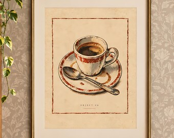 Vintage Coffee Print: Rustic Kitchen Wall Art