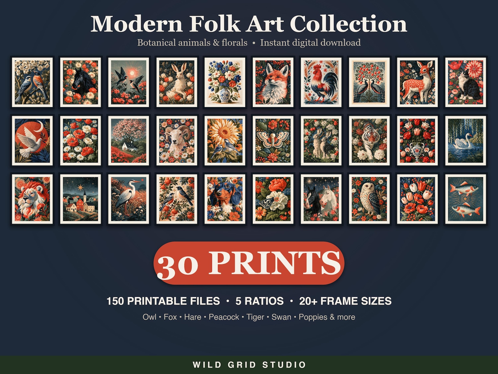 Modern folk art prints