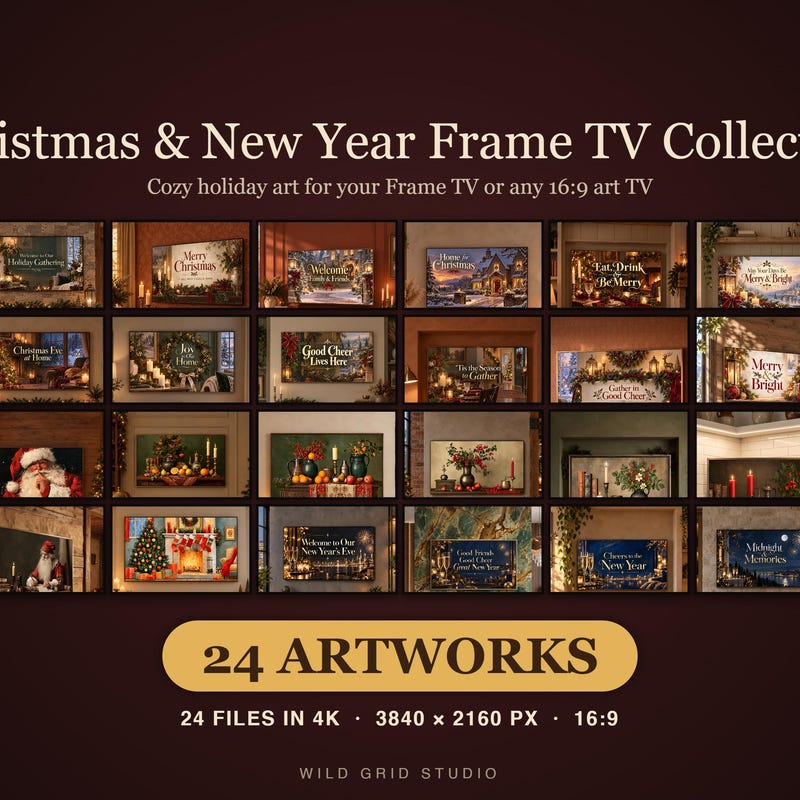 Christmas Frame TV art bundle of 24