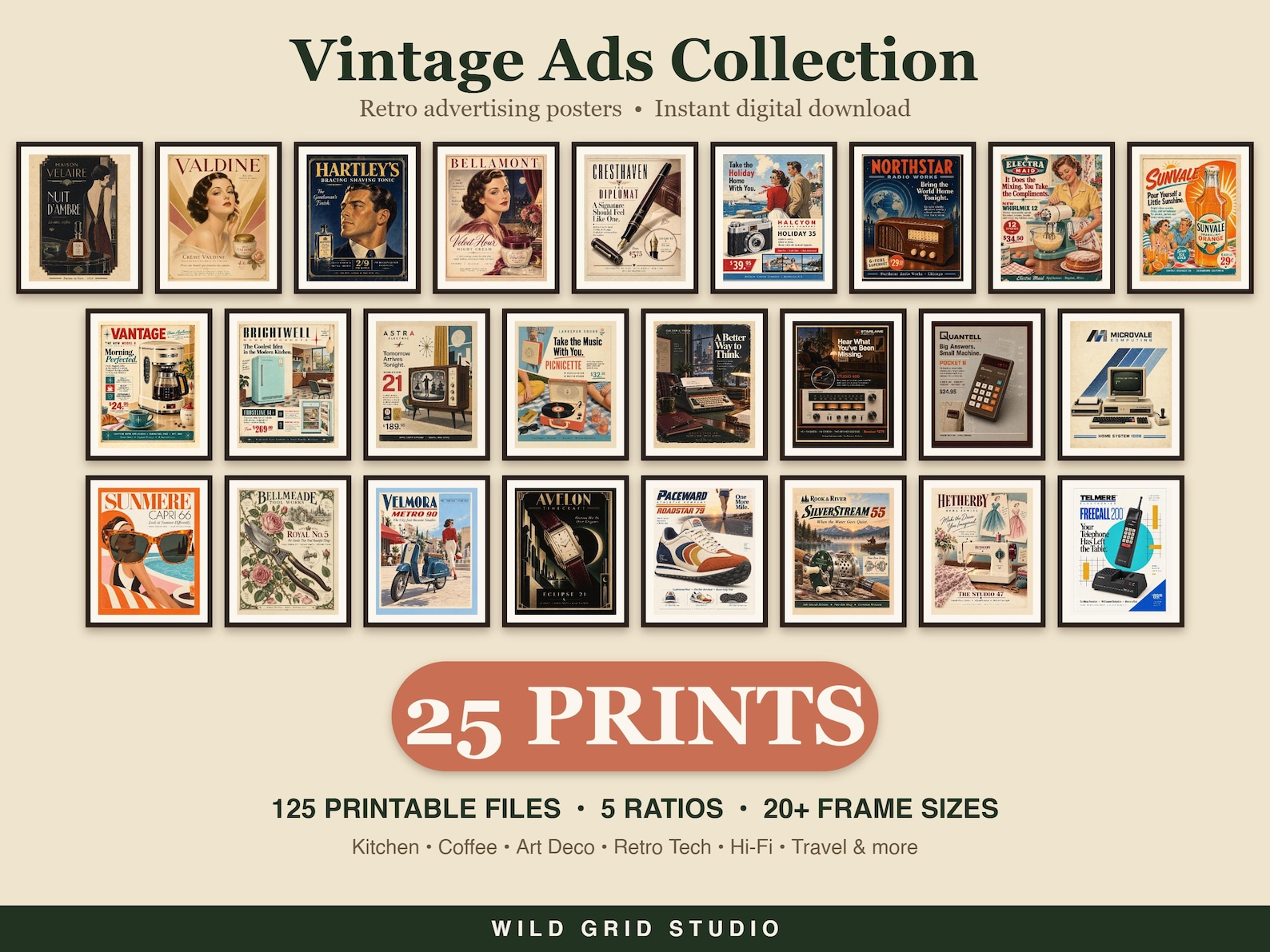 Vintage advertising poster collection