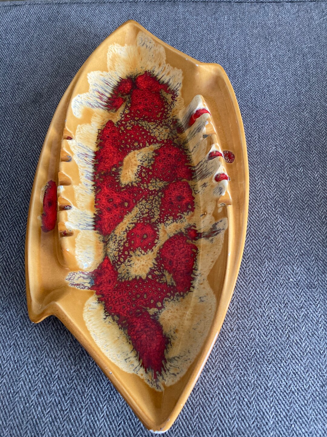 Large Vintage Mid Century Modern Ashtray Etsy