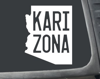 Kari Zona Kari Lake for Arizona Governor Arizona State Cut-Out 4" x 5" White Vinyl Transfer Decal Sticker for Car, Truck, etc…