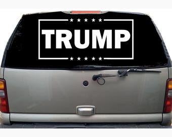 Trump Massive XL 36"W X 16"H Huge Extra Large White Vinyl Transfer Decal Sticker for Car, Truck, RV, Boat, etc