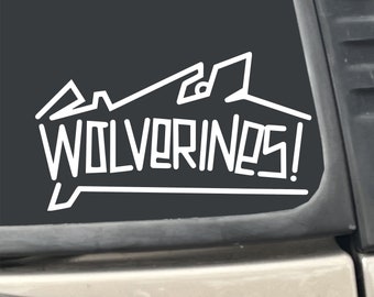 Red Dawn Wolverines Graffiti 7" x 4"  Rebel Resistance Freedom Fighter White Vinyl Transfer Decal Sticker for Car, Truck, Laptop etc…