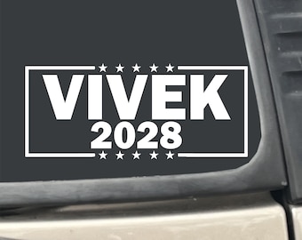 Vivek for President 2028 7" x 3.25" Sticker Vinyl Transfer Decal Sticker for Car, Truck, RV, Boat, Laptop etc…