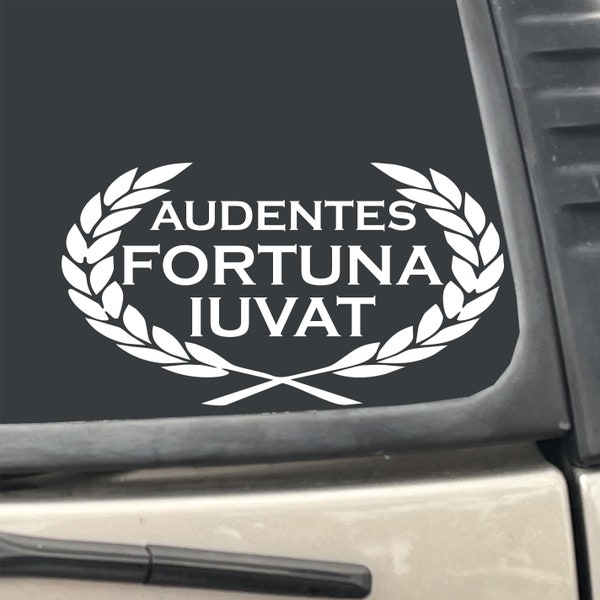 Audentes Fortuna Iuvat - Fortune Favors the Bold 7" x 4" Sticker Vinyl Transfer Decal for Car, Truck, Laptop, etc