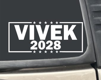 Vivek for President 2028 7" x 3.25" Sticker Vinyl Transfer Decal Sticker for Car, Truck, RV, Boat, Laptop etc…