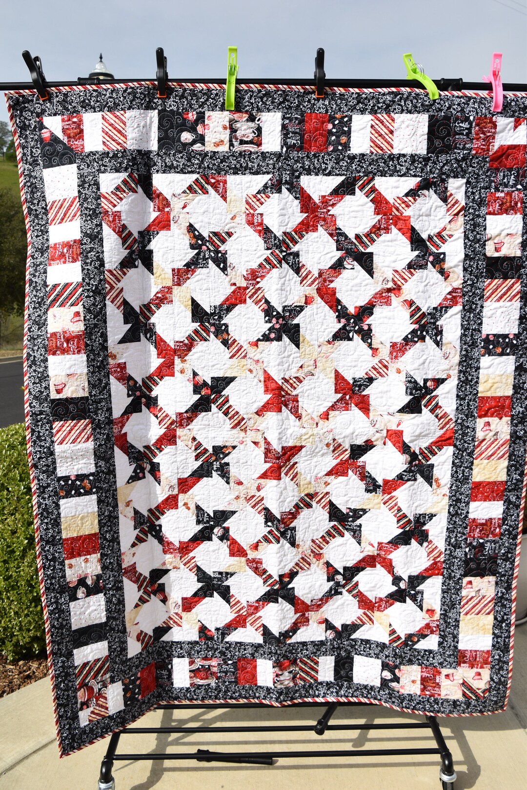 Hot Chocolate Jagged X Quilt Etsy