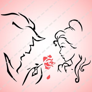 La Bella e la Bestia Amano SVG Download istantaneo / Utilizzare con Cricut o Adobe Illustrator!