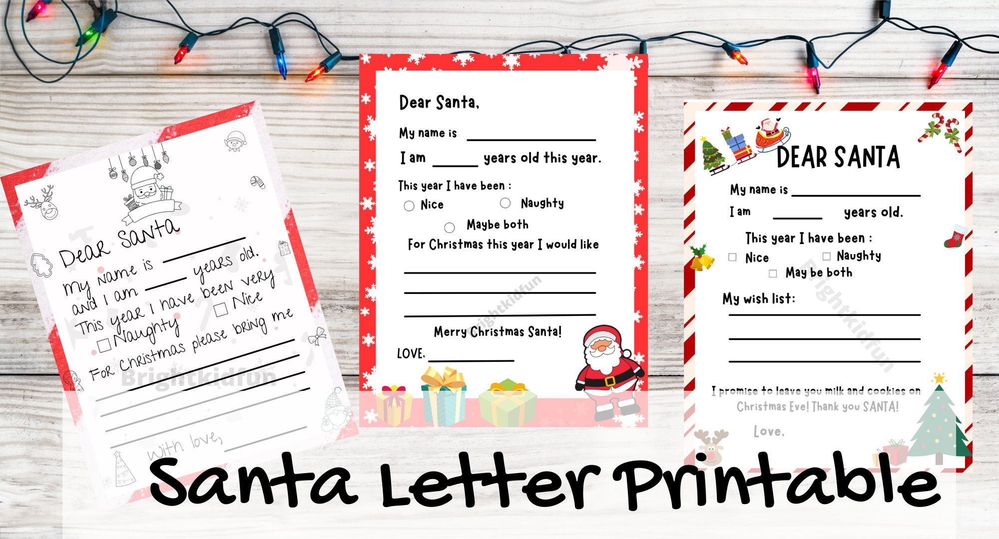 Letter to Santa Printable for the Kids INSTANT DOWNLOAD - Etsy
