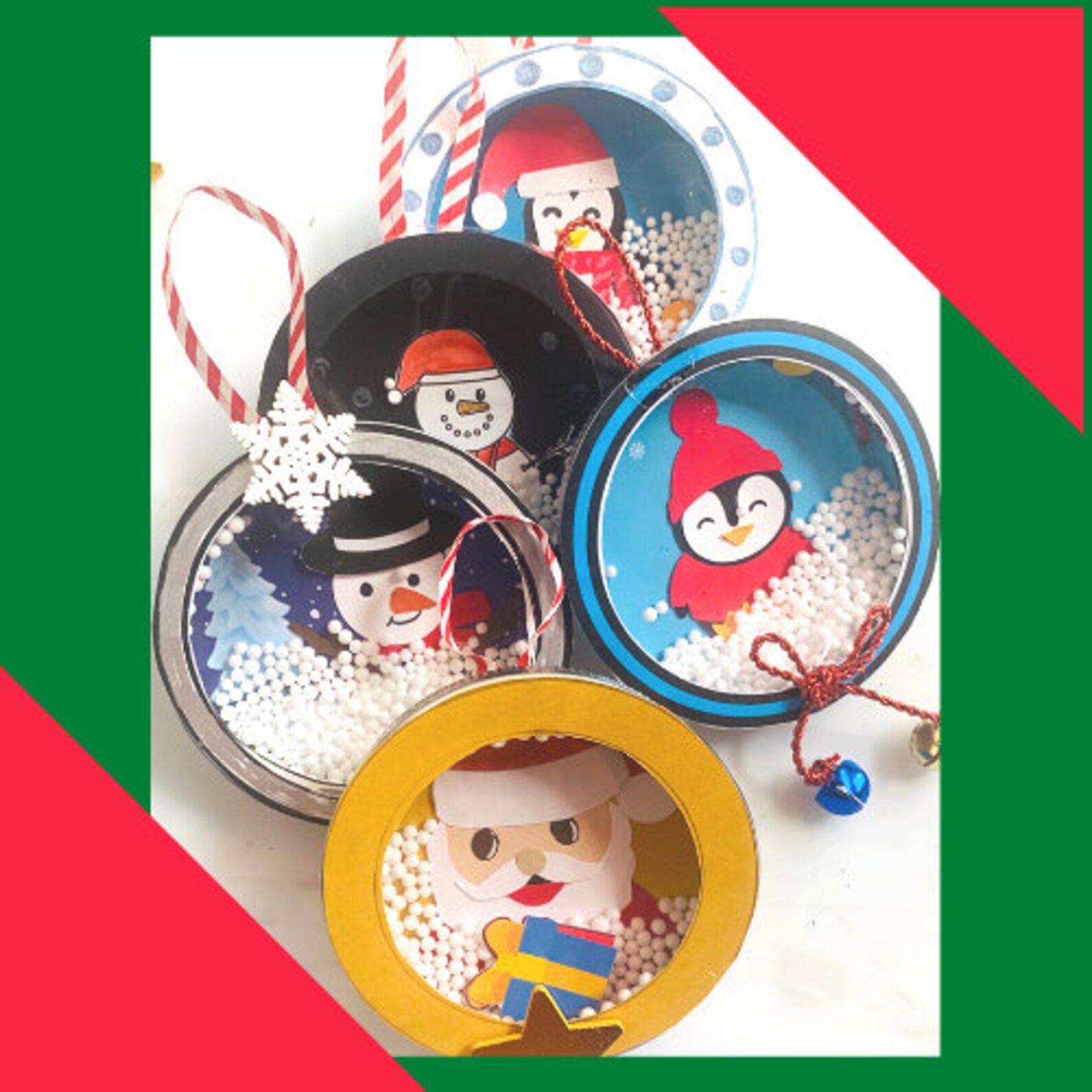 Ornament Mason Jar Lid PRINTABLE TEMPLATE Christmas Activity Christmas ...