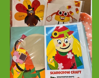 SET of FALL Craft Kit| Kids DIY Kit| Fall Activity for Kids| Preschool Craft| thanksgiving craft|