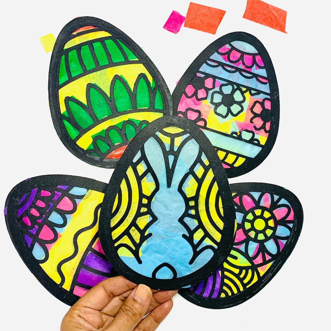 Easter Egg Suncatcher Kit SET of 5 Easter Basket Ideas, Spring