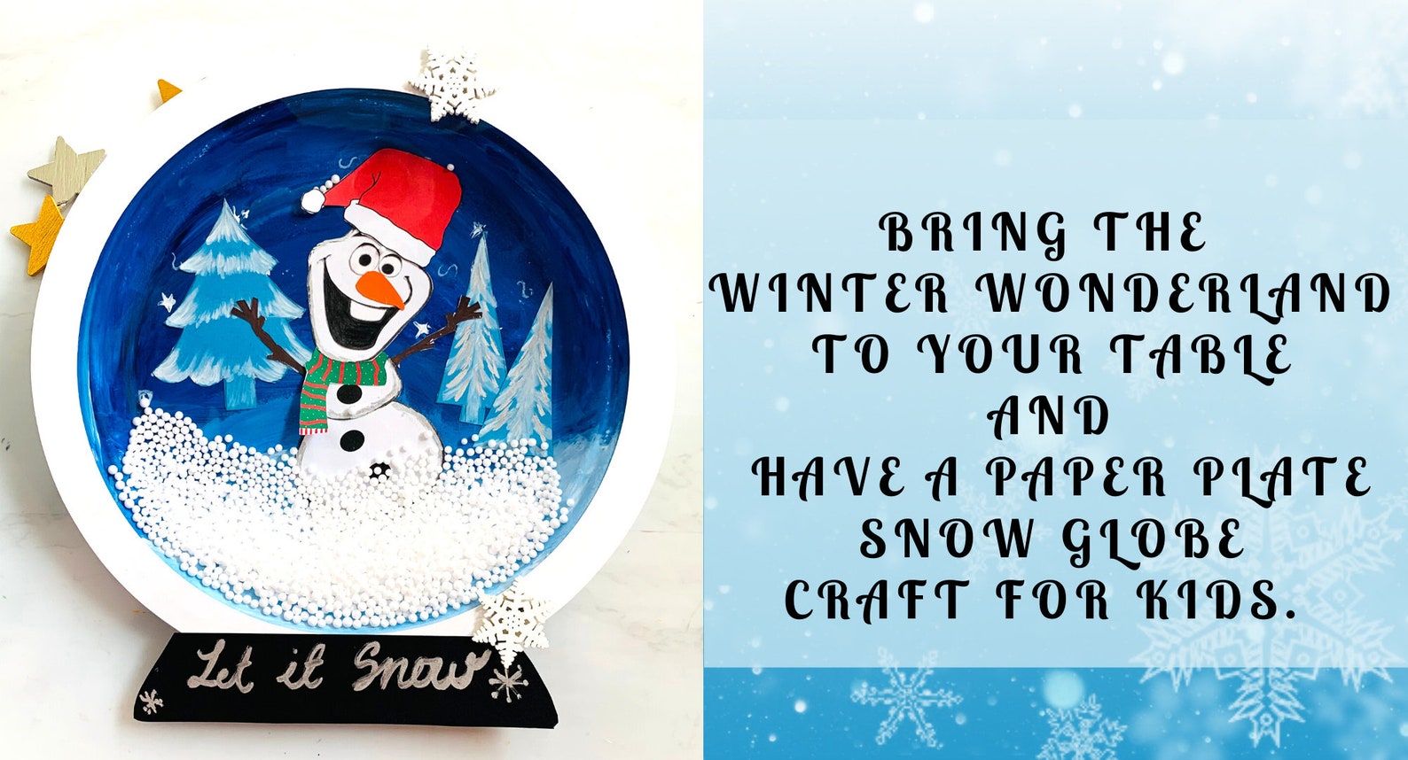 OLAF Snow Globe Printable Template INSTANT DOWNLOAD - Etsy