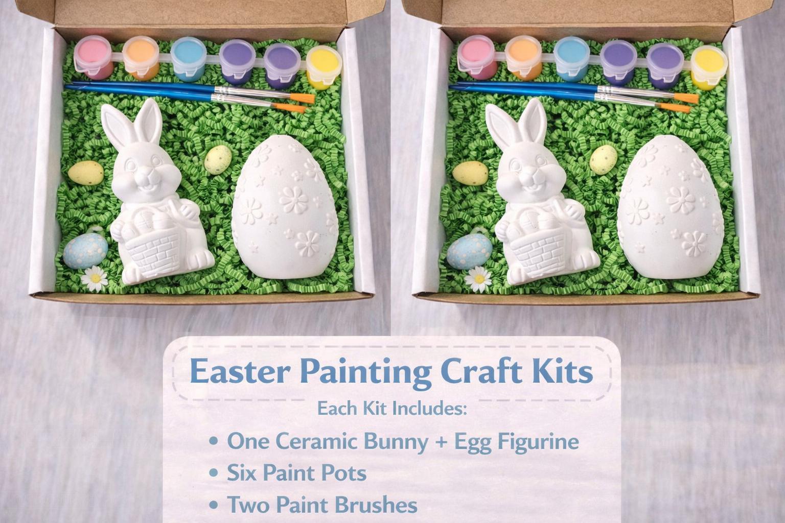 Easter Bunny & Egg Paint Kit – Kids DIY Painting Craft Box, Ceramic ...