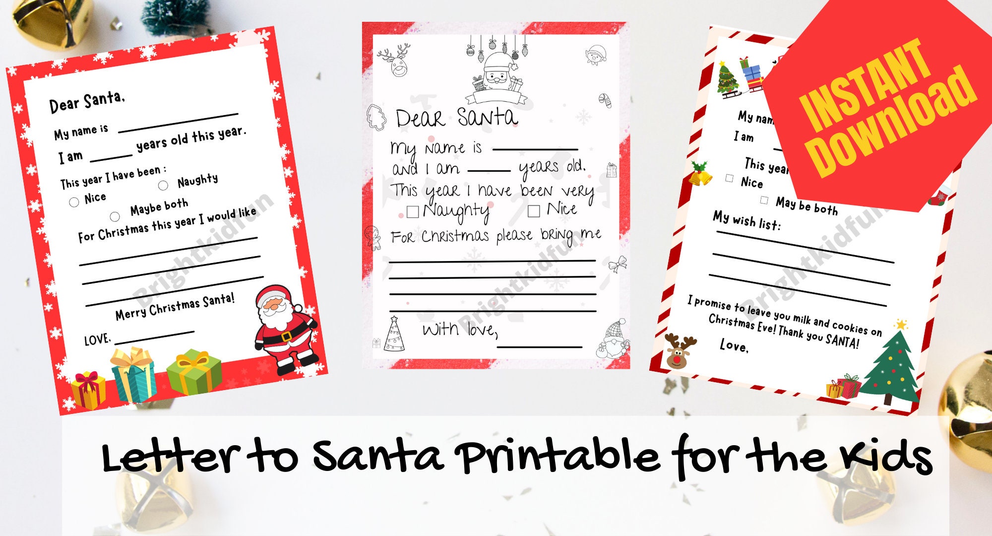 Letter to Santa Printable for the Kids INSTANT DOWNLOAD - Etsy