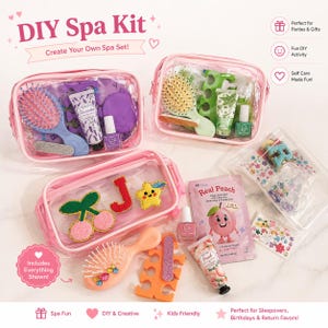 DIY Spa Kit for Girls Party Favors | Kids Spa Gift Set | Sleepover Birthday Favor | Personalized Spa Bag | Self Care Kit for Kids