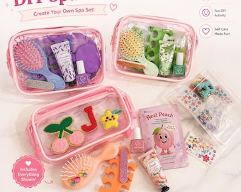 DIY Spa Kit for Girls Party Favors | Kids Spa Gift Set | Sleepover Birthday Favor | Personalized Spa Bag | Self Care Kit for Kids