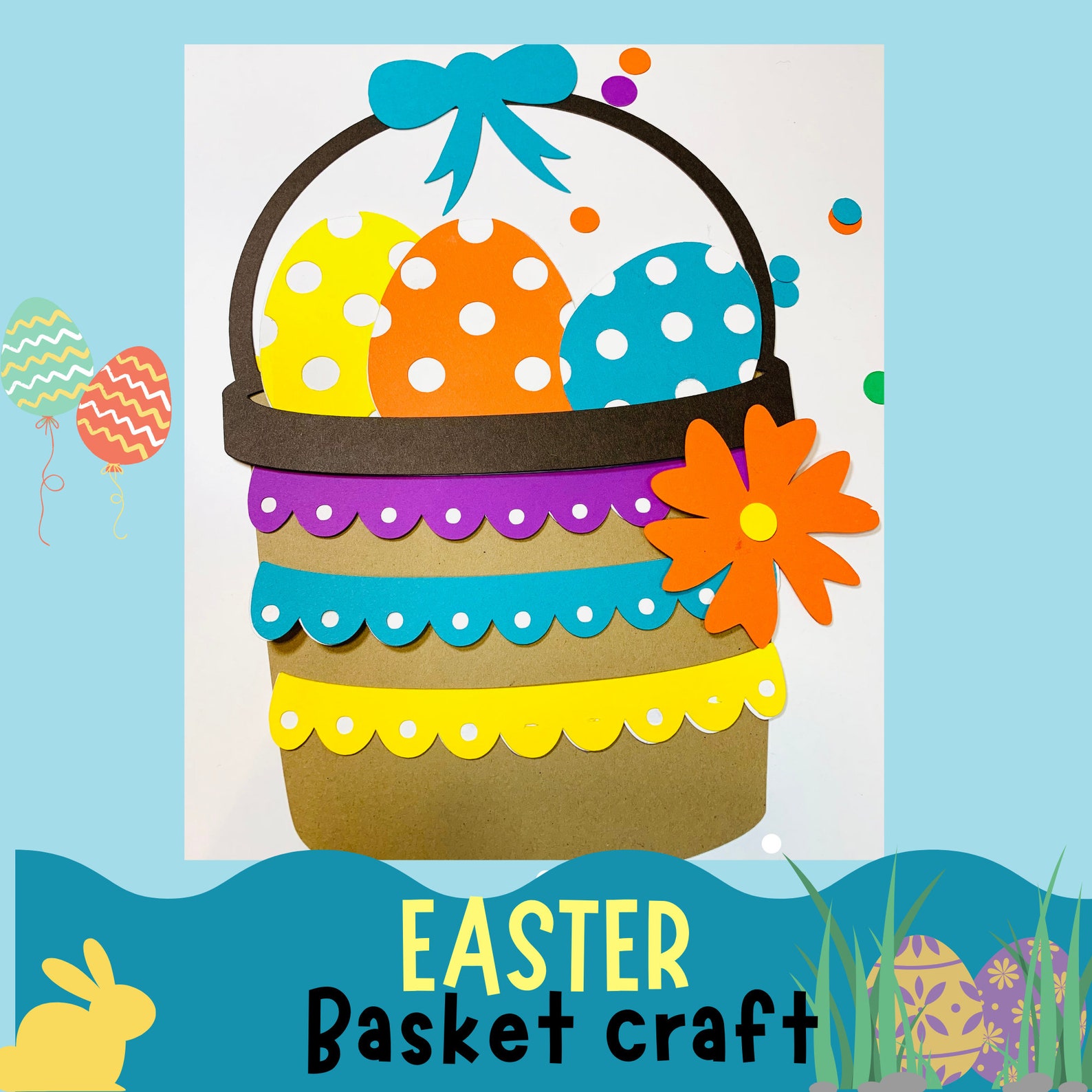 Easter Paper Basket Craft for Kids Easter Preschool Craft Etsy