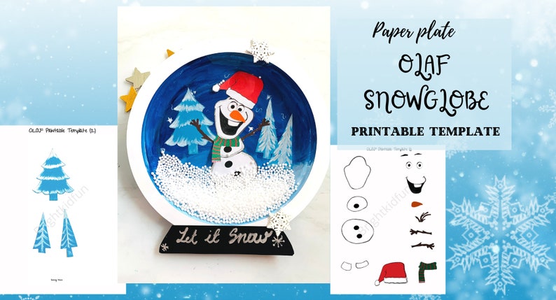 OLAF Snow Globe Printable Template INSTANT DOWNLOAD - Etsy
