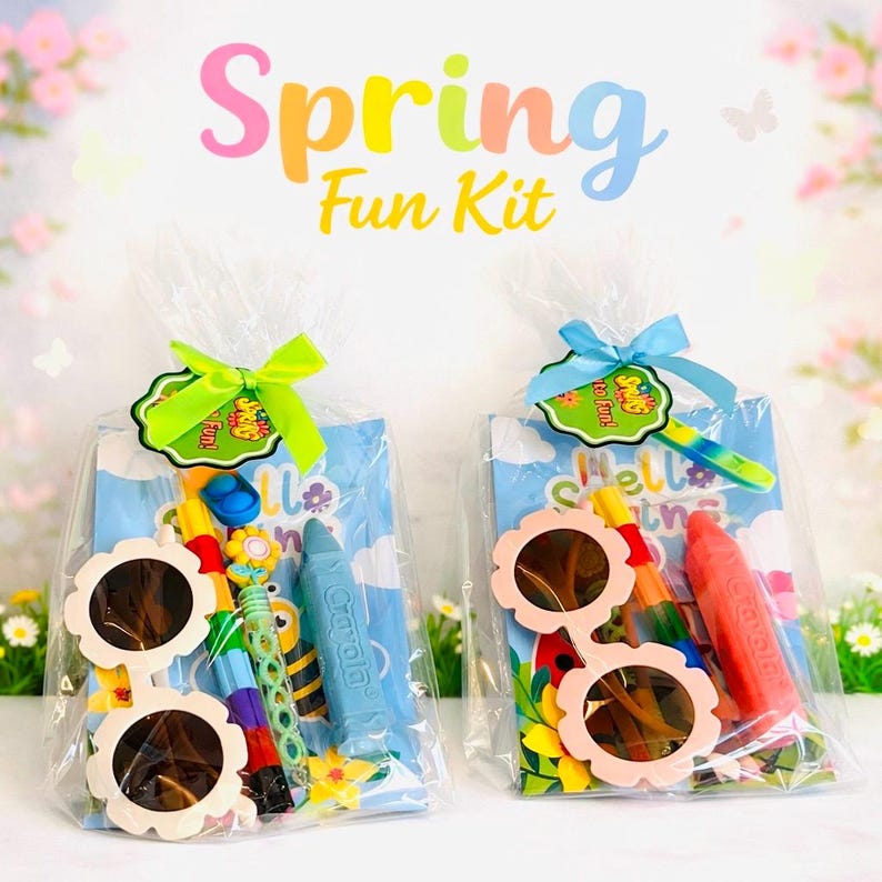 Springy Gifts Hello Spring Kids Gift Set | Spring Party Favor Bag | Kids Goodie Bag ...