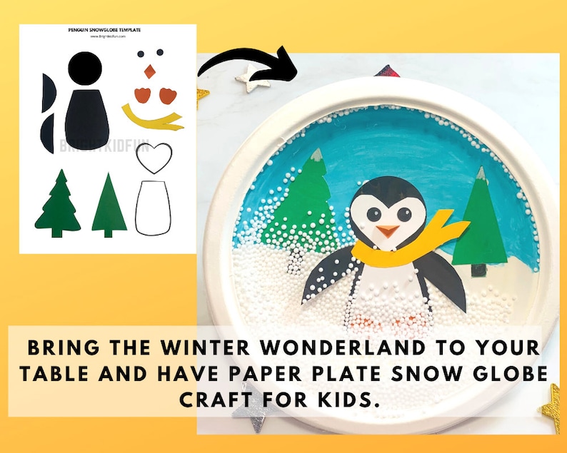Snow Globe Printable Template Craft for Kids Etsy