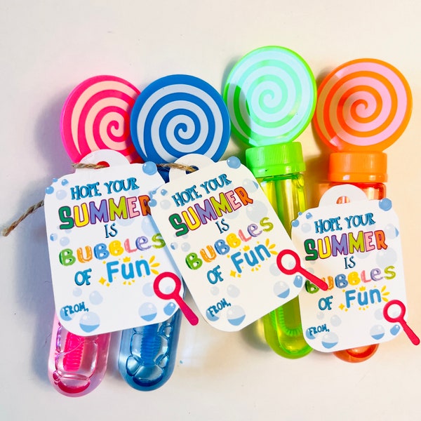 Summer End Of School Year Bubble favors| Last day of School Class gifts