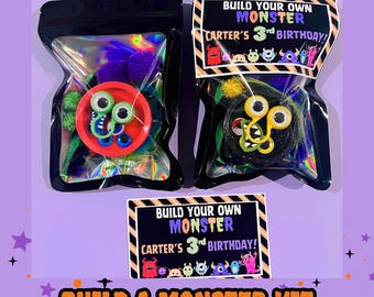 Monster Birthday Party Favors| Make your own monster kit| Build your own monster|