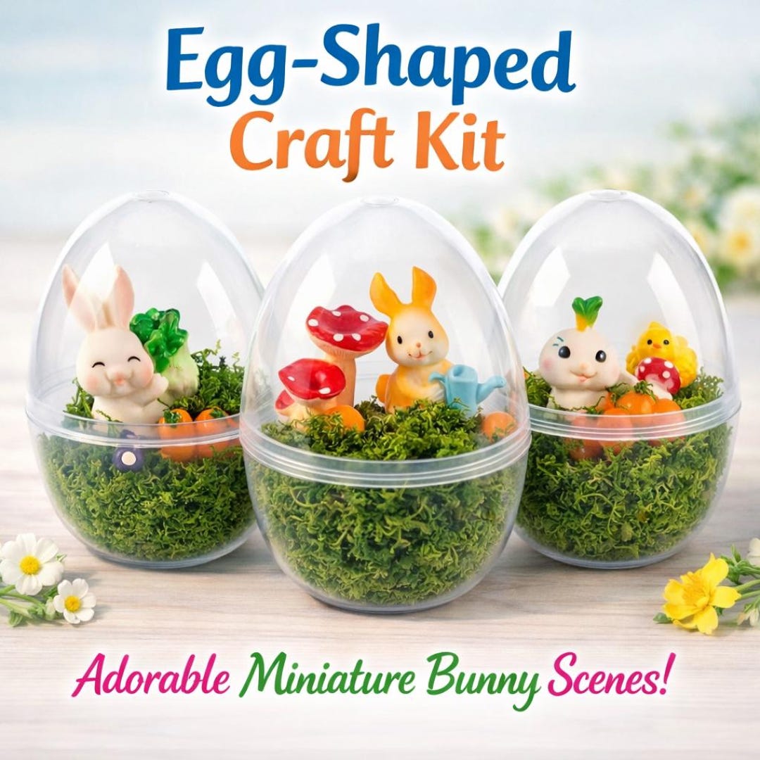 Easter Egg Shaped Craft Kit | Bunny Terrarium Craft | DIY Easter Craft ...