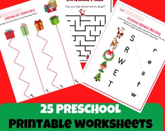 Christmas Worksheets Printable | Christmas Preschool Activities| Christmas worksheets