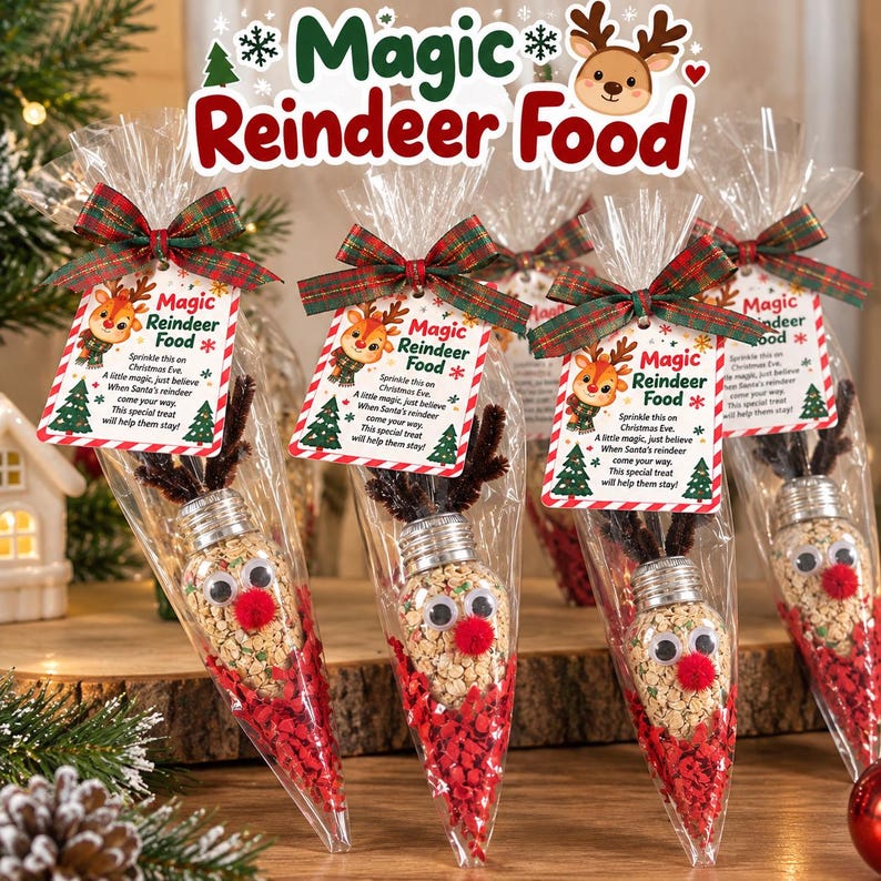 Paper Bag Roodof Magic Reindeer Food Favors, Christmas Eve Tradition for Kids, Rudolph ...