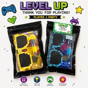 Gaming Party Favor Bag for Kids | Video Game Birthday Goody Bag | Gamer Party Favors | Level Up Party Gifts | Mini Game Toys