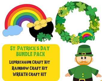 ST. PATRICK’s Day Craft For Kids| Rainbow Paper Craft| Leprechaun Craft kit| St. Patrick’s day wreaths kit