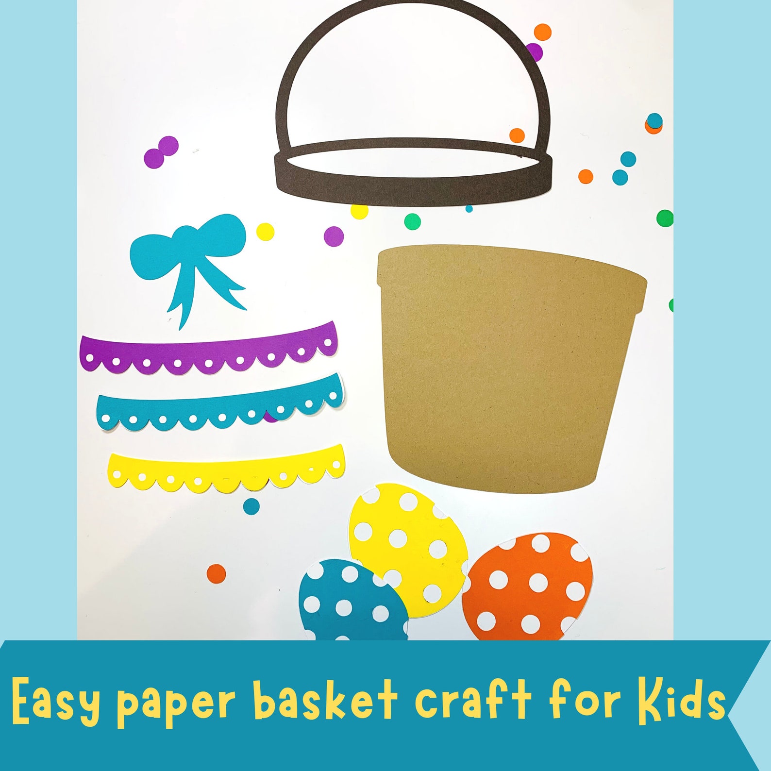 Easter Paper Basket Craft for Kids Easter Preschool Craft Etsy