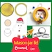 Ornament Mason Jar Lid PRINTABLE TEMPLATE Christmas Activity Christmas ...