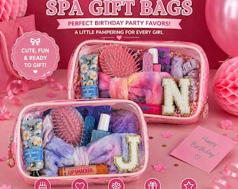 Personalized Spa Gift Bag for Girls | Birthday Party Favors | Self Care Kit | Sleepover Gift | Kids Pamper Set