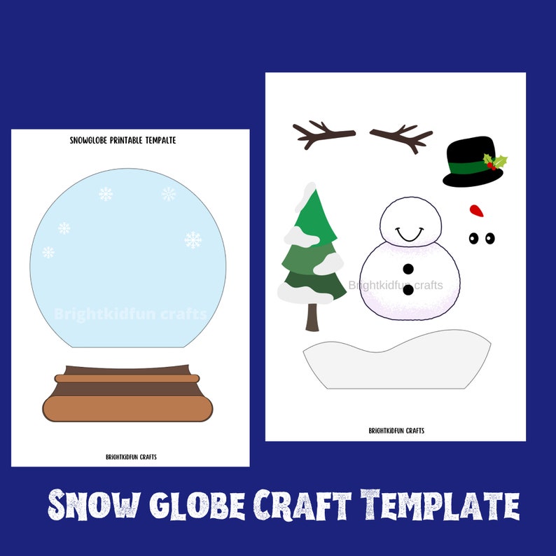 Snow Globe Printable Template Winter Craft for Kids Etsy Snow Globe Printable Template Winter Craft for Kids Etsy