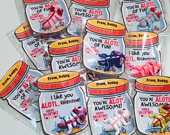 Axolotl 3D Printed Mini Figures with Valentine Cards – You’re ALOTL Awesome / Classroom Exchange