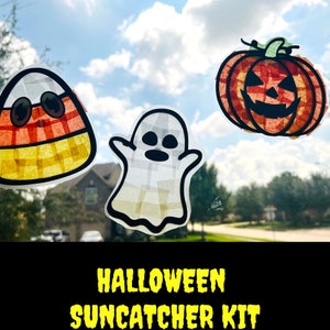 Halloween suncatcher kit | Halloween gifts| |Fall classroom activity for kids|Halloween craft Activity