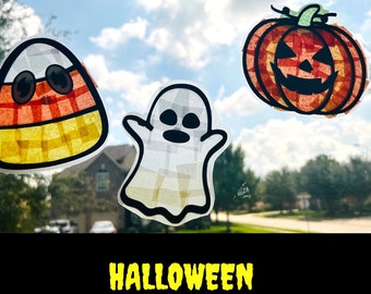 Halloween suncatcher kit | Halloween gifts| |Fall classroom activity for kids|Halloween craft Activity