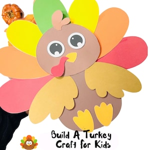 Build a Turkey Printable Craft For Kids| Thanksgiving Fall activity|