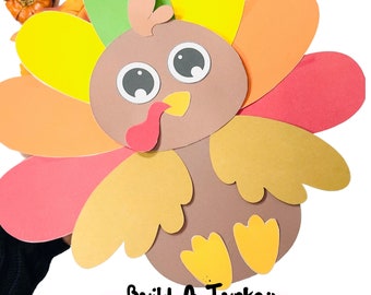 Build a Turkey Printable Craft For Kids| Thanksgiving Fall activity|