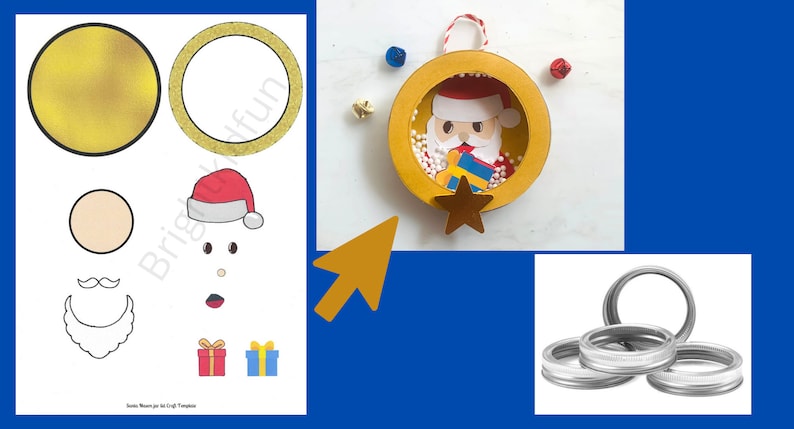 Ornament Mason Jar Lid PRINTABLE TEMPLATE | Etsy