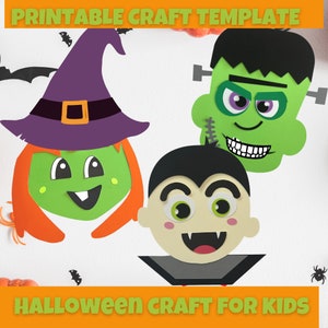 DRUCKBARE HALLOWEEN HANDARBEIT Vorlage| Halloween-Handwerk für Kinder |