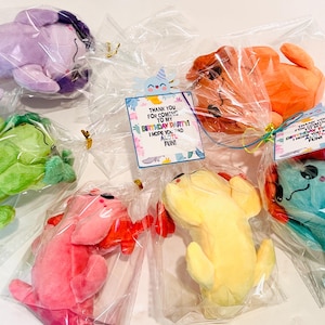 Axolotl Bday party Favors/ Kids birthday gift/Axolotl plush keychain |Cute Kids Party Favor | Axolotl Birthday Favor